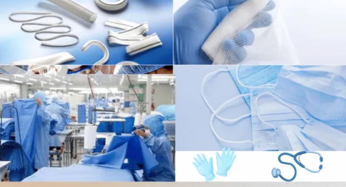 Hospital textile products including bed linens, patient gowns, and healthcare fabrics